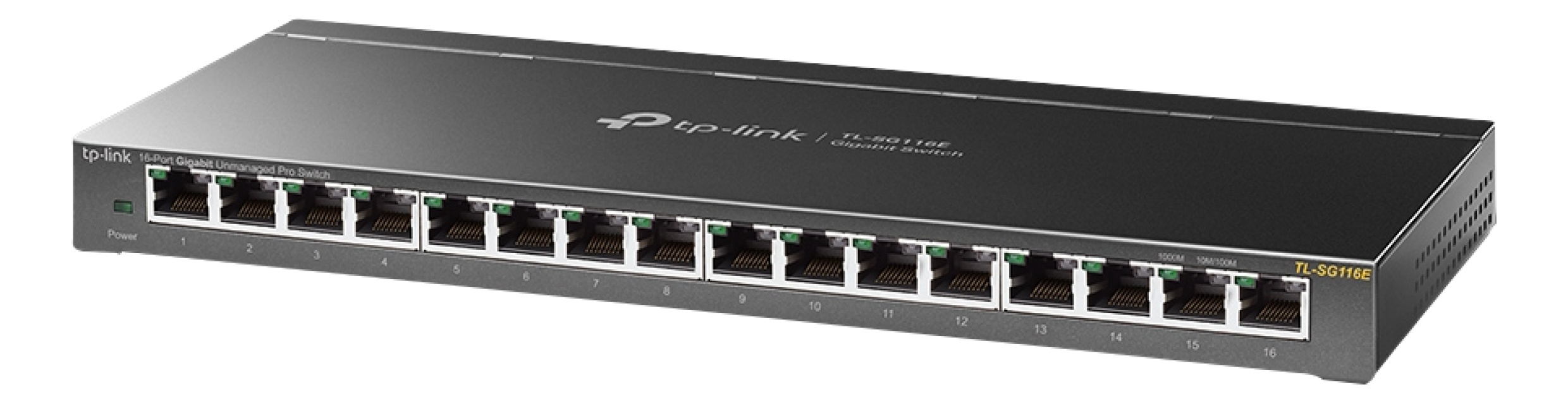 TP-LINK TL-SG116E, 16-ports Gigabit Pro-svitsj uten administrasjon, svart