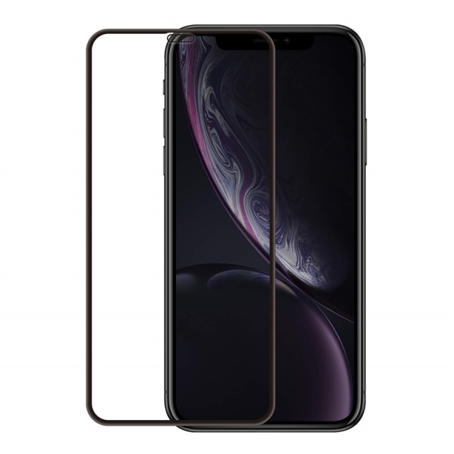 Gear Skjermbeskyttelse 3D Platinum Buet Glass Svart Ramme - iPhone XR / 11
