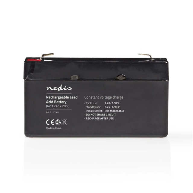 Nedis Oppladbart blybatteri | Lead-Acid | Oppladningsbar | 6 V | 1200 mAh