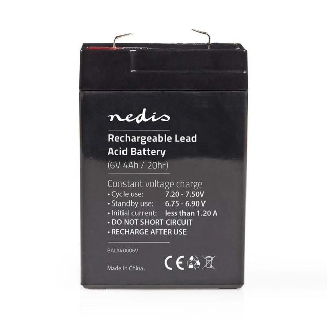 Nedis Oppladbart blybatteri | Lead-Acid | Oppladningsbar | 6 V | 4500 mAh