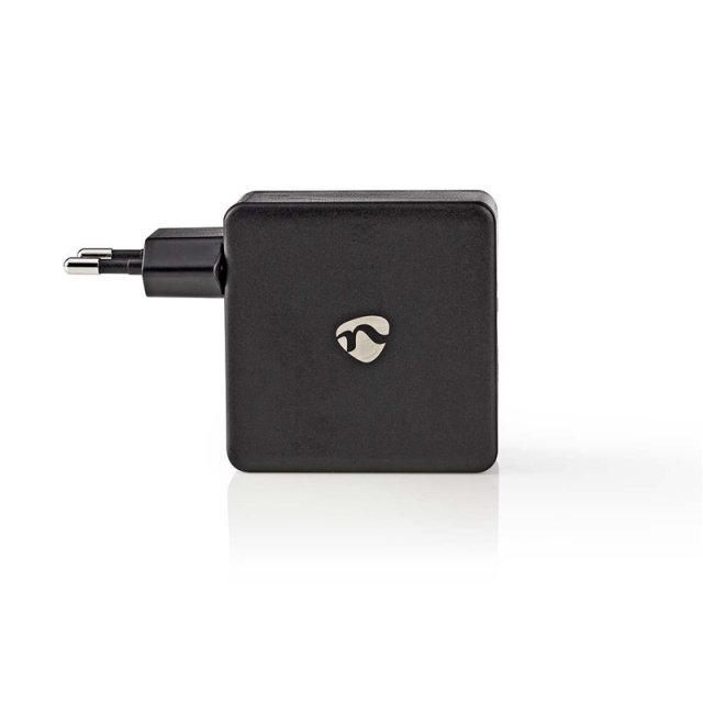 Nedis vegg lader | 57 W | PD3.0 45W | Hurtigladefunksjon | 2.25 A / 2.4 / 3.0 A | Antall utganger: 2 | USB-A / USB-C™ | Ingen Kabel Inkludert | Automatisk Spenning Utvalg | Sort