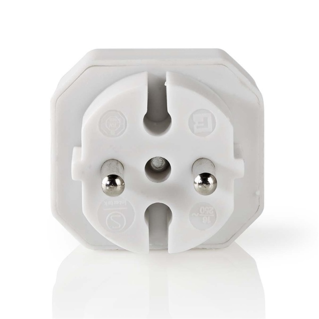 Nedis Strøm Socket Splitter | Type F (CEE 7/7) | 250 V AC 50 Hz | Fransk / Type C (CEE 7/16) | 250 V AC 50/60 Hz | 2.5 A | 1100 W | Hvit