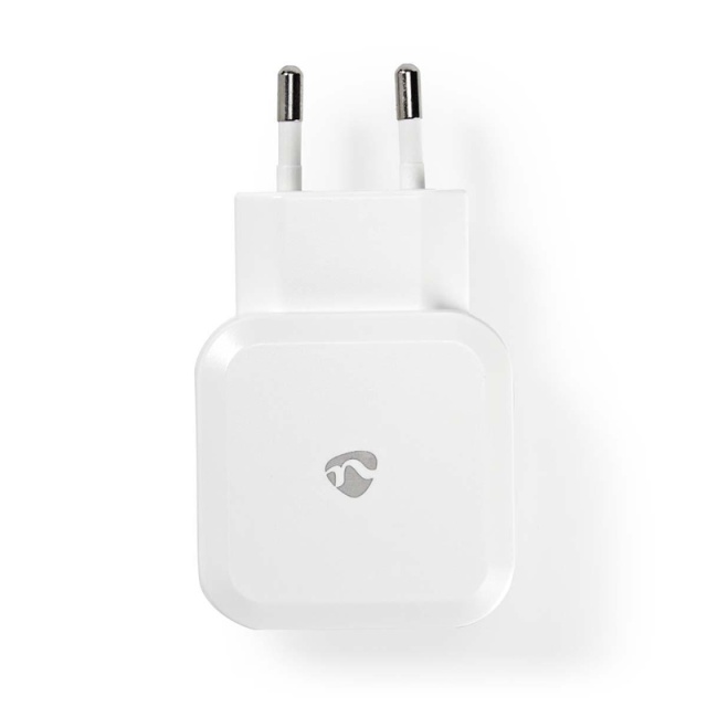 Nedis vegg lader | 24 W | Hurtigladefunksjon | 2x 2.4 A A | Antall utganger: 2 | 2x USB-A | Ingen Kabel Inkludert | Single Voltage Output | Hvit