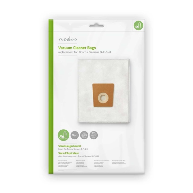 Nedis Støvsugepose- | 10 stk. | Syntetisk | Mest solgt for: Bosch / Siemens | Hvit
