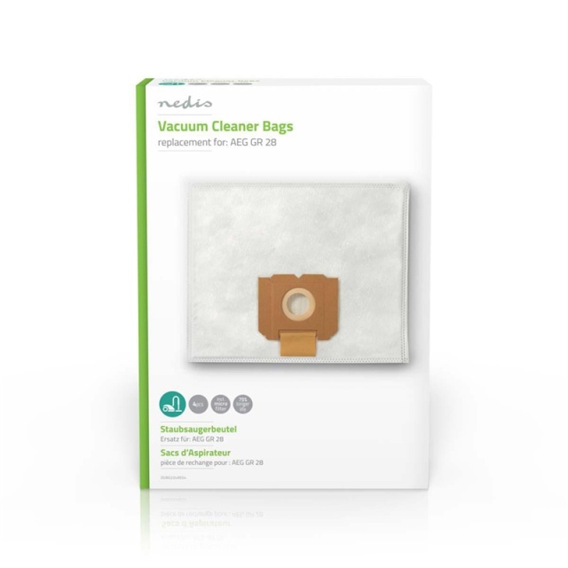 Nedis Støvsugepose- | 4 stk. | Syntetisk | Mest solgt for: AEG | Hvit