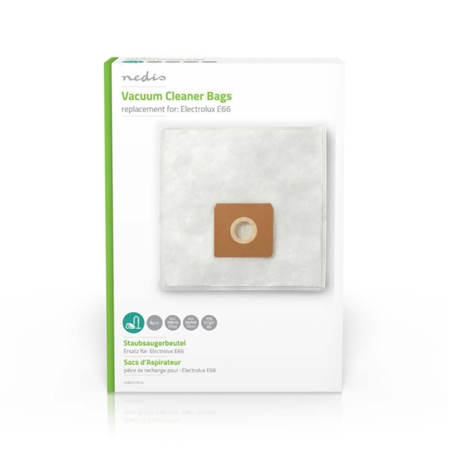 Nedis Støvsugepose- | 4 stk. | Syntetisk | Mest solgt for: Electrolux | Hvit