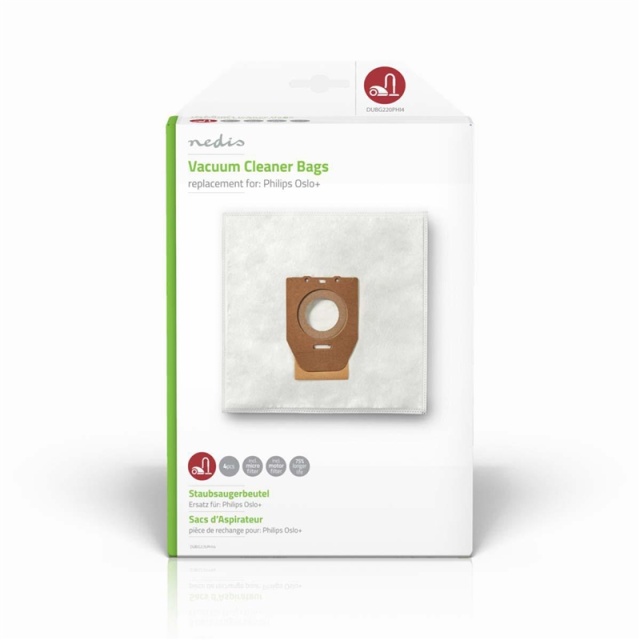 Nedis Støvsugepose- | 4 stk. | Syntetisk | Mest solgt for: Philips | Hvit