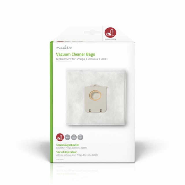 Nedis Støvsugepose- | 4 stk. | Syntetisk | Mest solgt for: Philips / Electrolux | Hvit