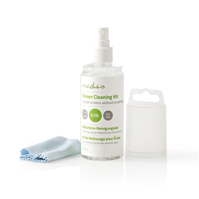 Nedis Screen Cleaner | Sprøyte | 150 ml | Bærbar Datamaskin / Smarttelefon / Tablett / TV Skjerm | Visker inkludert