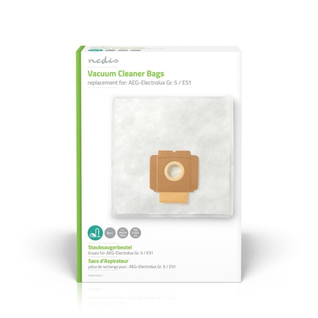 Nedis Støvsugepose- | 4 stk. | Syntetisk | Mest solgt for: Electrolux | Hvit