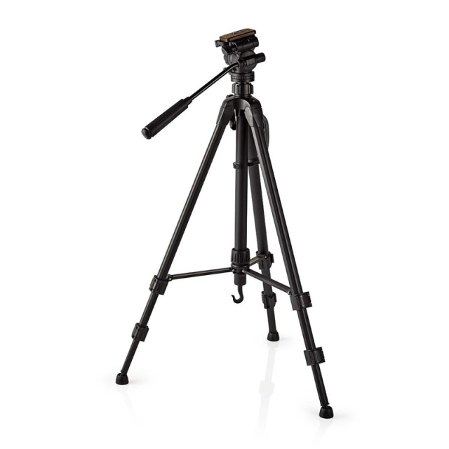 Nedis Stativ | Maksimal lastekapasitet: 3.0 kg | Minimum arbeidshøyde: 60.0 cm | Maksimal arbeidshøyde: 165.0 cm | 3 Segmenter | Pan & Tilt | Reiseveske inkludert | Selvnivellerende føtter | ABS / Aluminium | Sort