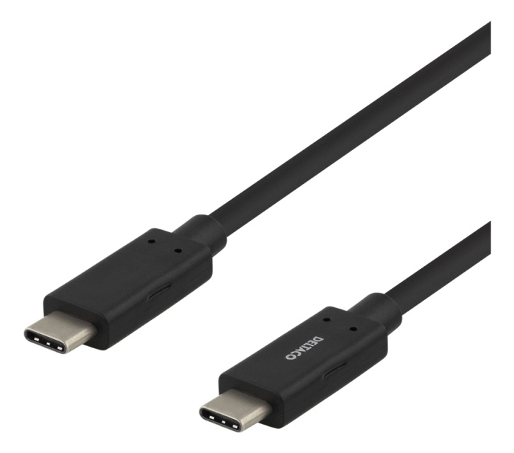 DELTACO USB-C til USB-C-kabel, 1 m, 60 W 3A, USB 3.1 Gen 1, E-Marker, s