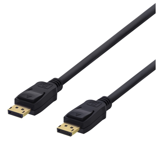 DELTACO DisplayPort-kabel, 1,5 m, 4K UHD, DP 1.2, svart