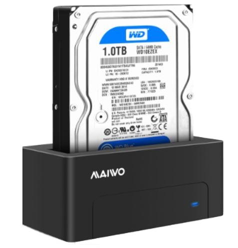 HDD/SSD-dokkingstasjon, USB 3.1 Gen 2, USB-C, 10 Gbps, svart