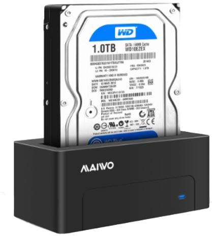 HDD/SSD-dokkingsstasjon, USB 3.1 Gen 2, USB-C, 10 Gbps, svart