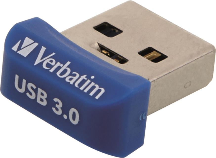 Verbatim StoreNStay Nano U3, USB 3.0-minnepinne, 64 GB, blå