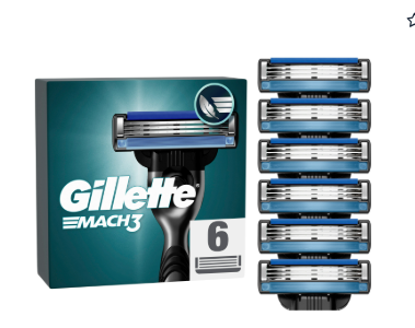 Gillette Barberblad Mach3 Base 6 stk