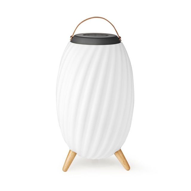 Nedis Bluetooth høyttaler med stemningslys | 6 timer | Ambiance Design | 90 W | Mono | RGB / Varm Hvit | IPX5 | Linkable | Grå / Hvit