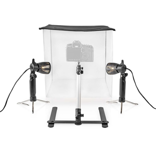 Nedis Photo Studio Kit | 400 lm | Brettbar | Bakgrunner inkludert | Reiseveske inkludert | Sort
