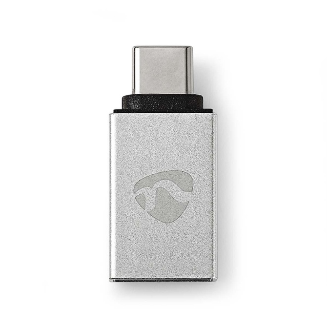 Nedis USB-C™ Adapter | USB 3.2 Gen 1 | USB-C™ Hann | USB-A Hun | 5 Gbps | Rund | Nikkel belagt | Sølv | Deksel Vindusboks