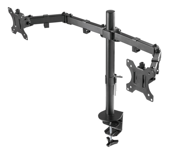 DELTACO GAMING - Skrivebordsfeste for to skjermer, 13"-32" skjermer, VESA 75x75/100x1