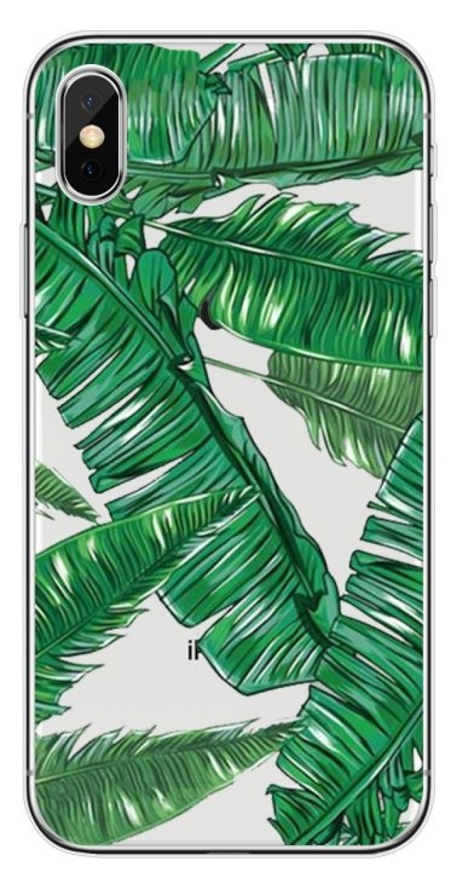 TPU Rainforest-skall til iPhone X/XS, palmeblad