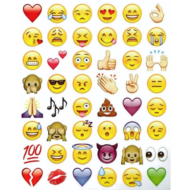 Emoji-klistremerker, 19 ark med over 900 klistremerker