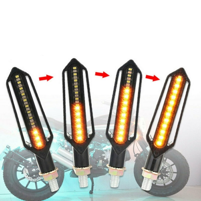 Motorsykkel blinklys LED, 2-pakning, gult lys