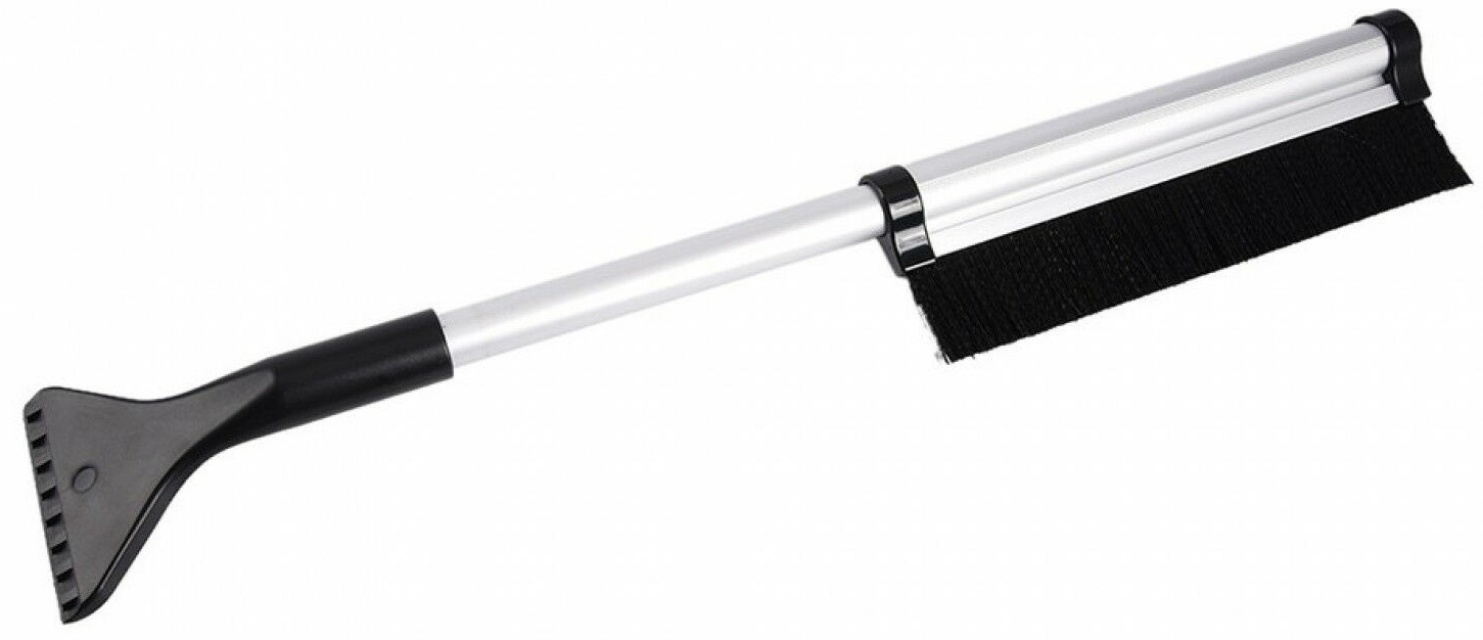 Isskrape med børste og teleskopskaft, Sølv