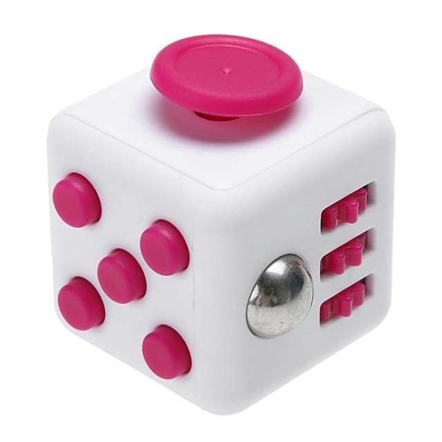 Fidget Cube, hvit/rosa
