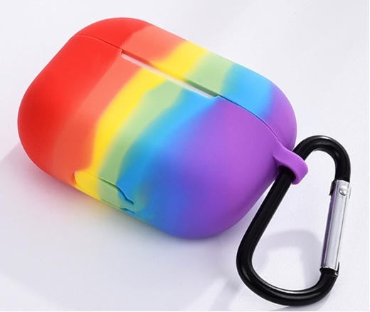 Silikonskall med krok for Airpods Pro, Rainbow