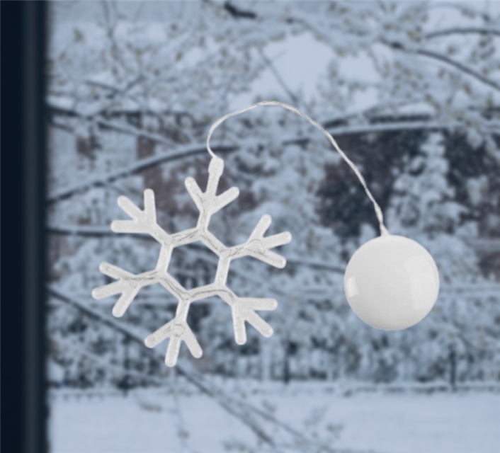 LED-lampe for julen, Snøflak