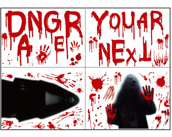 Veggdekorasjoner med halloweenmotiv, Blodig demon, 35x25