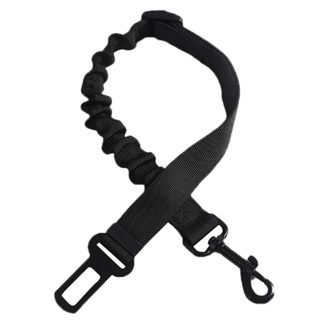 Bånd med bilbelteadapter for kjæledyr, svart