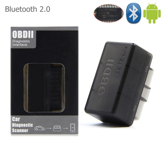 Feilkodeleser Super Mini ELM327 OBD2 Bluetooth 2.0, Sort