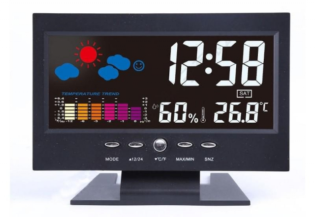 Værstasjon med Vekkerklokke, Svart