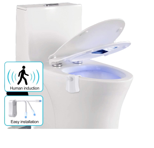 LED nattlys for toalett med bevegelsessensor