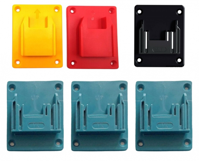 Veggbraketter for verktøy 6 stk (DeWalt, Makita, Milwaukee)