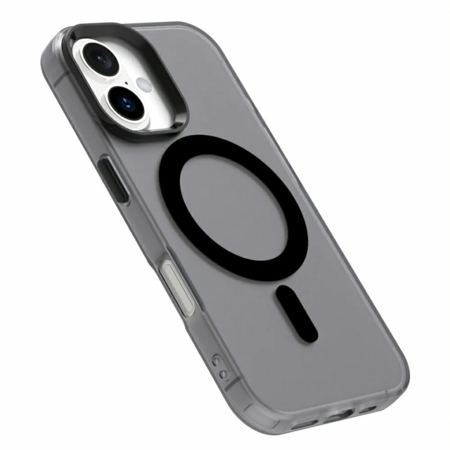 Halvtransparent etui med MagSafe for iPhone 16 Pro, svart