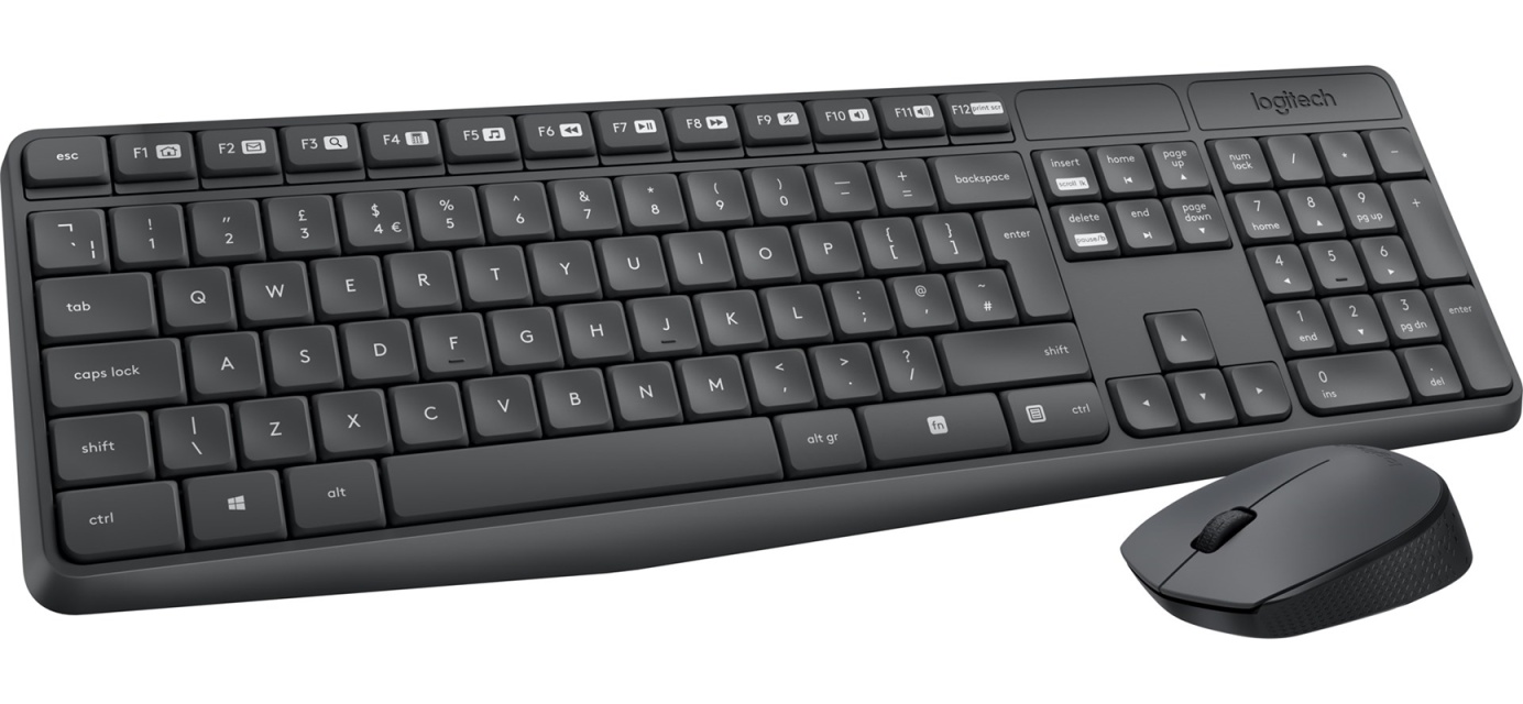 Logitech mK235 trådløst tastatur og mus