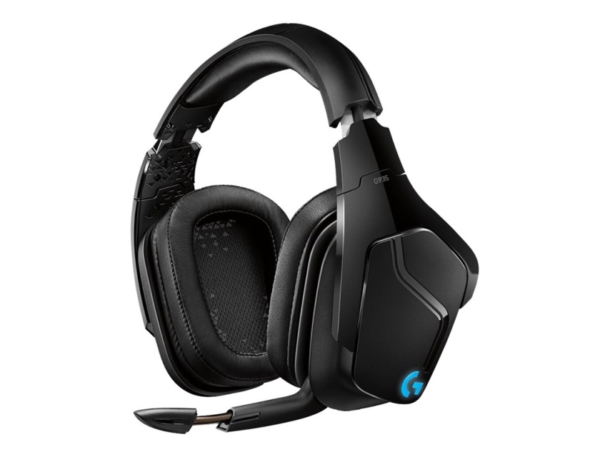 Logitech Gaming Headset G935 - 7.1 kanaler - full størrelse - trådløs - svart, blå