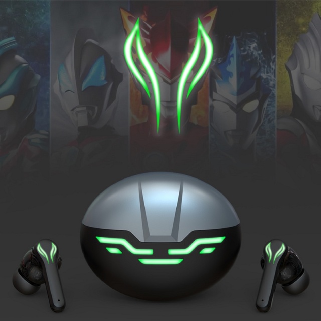 YX-03 Trådløse spillhodetelefoner med LED, sølv/sort