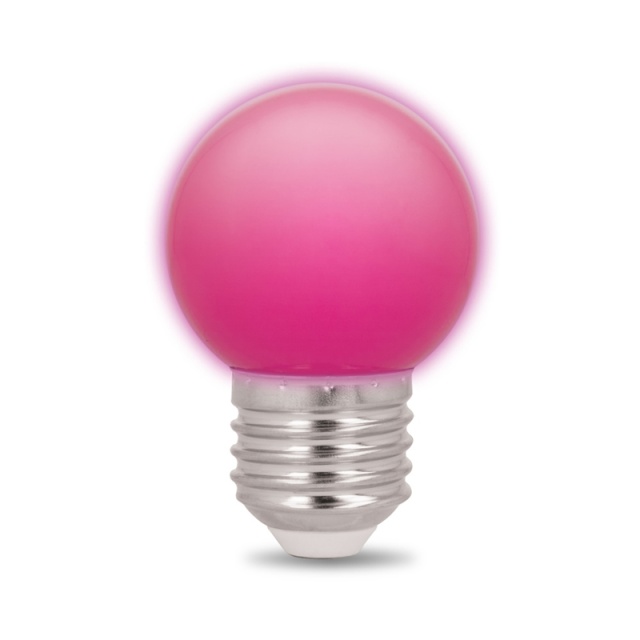 Forever Light LED-pære x 5, E27 G45 2W, rosa
