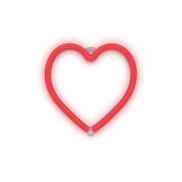 Forever Light Neon LED-lampe HEART batteri + USB FLNEO7, rød