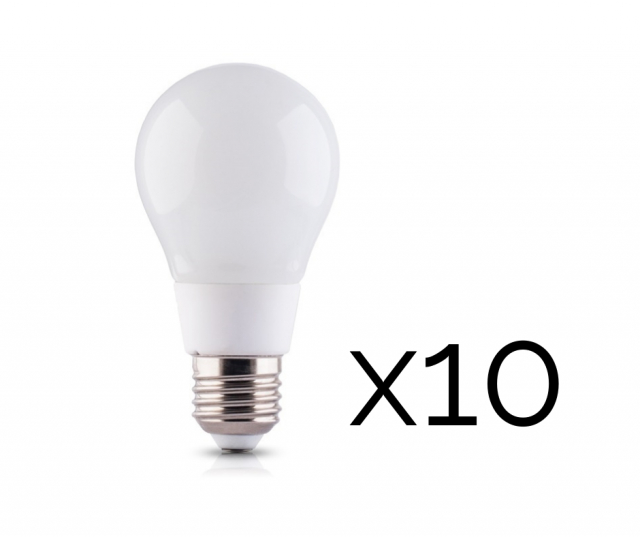 LED-lampe E27 8W 230V 4500K 10-pk, Hvit nøytral