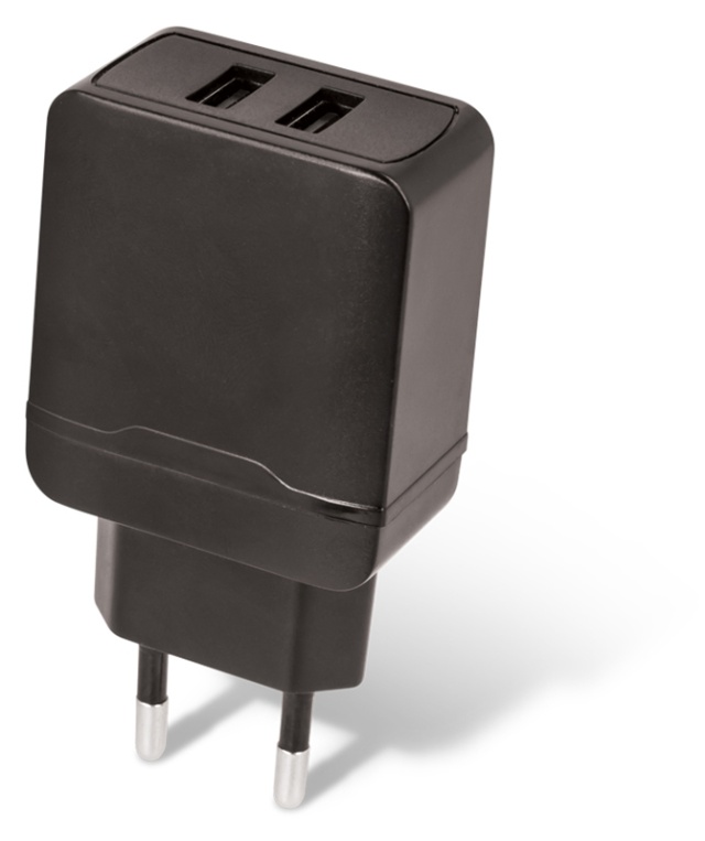 Maxlife USB-hurtiglader, MXTC-02, 2xUSB, hurtiglading, svart (2,4 A)