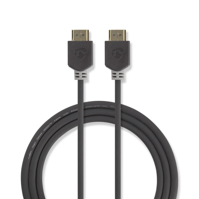 Nedis High Speed HDMI ™ kabel med Ethernet | HDMI ™ -kontakt | HDMI ™ -kontakt | 4K@60Hz | ARC | 18 Gbps | 0.50 m | Rund | PVC | Antrasitt | Boks