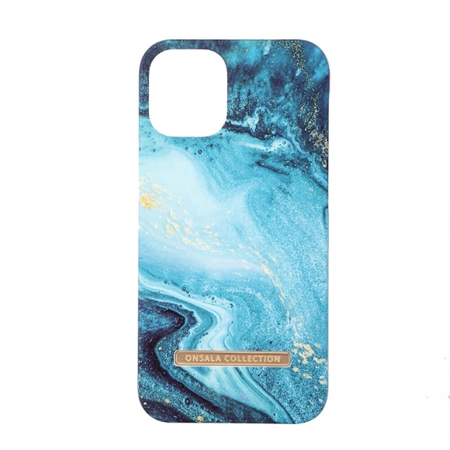 Onsala COLLECTION Mobildeksel Soft Blue Sea Marble iPhone 12  Mini