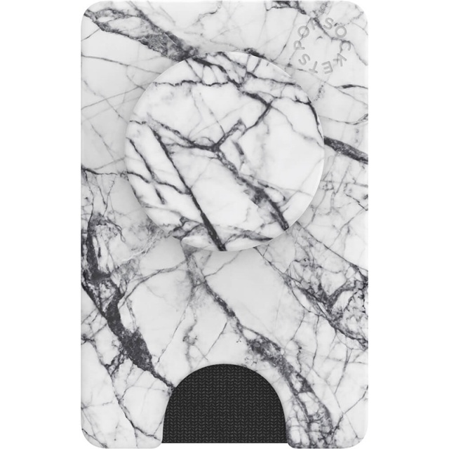 PopSockets Wallet Dove White Marble Avtagbar Lommebok PopWallet+