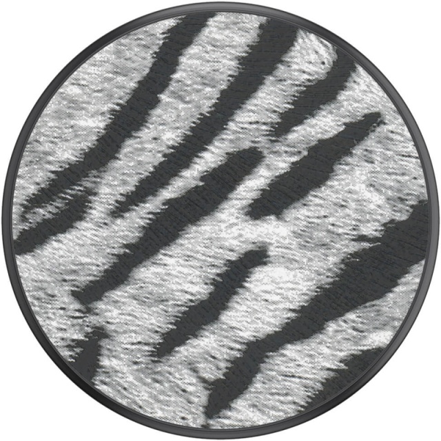 PopSockets Vegan Leather Zebra Avtagbart Grip med Ställfunktion Premium